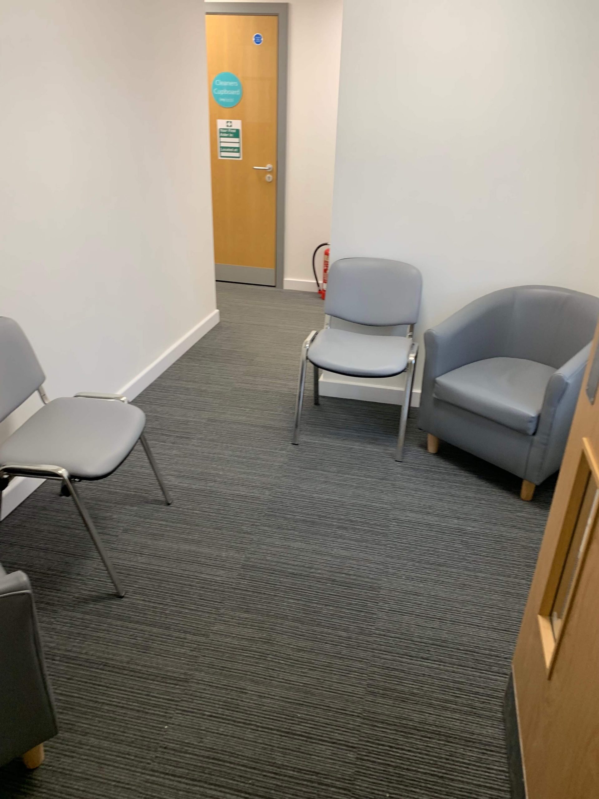 Waiting area for patients in dental suite