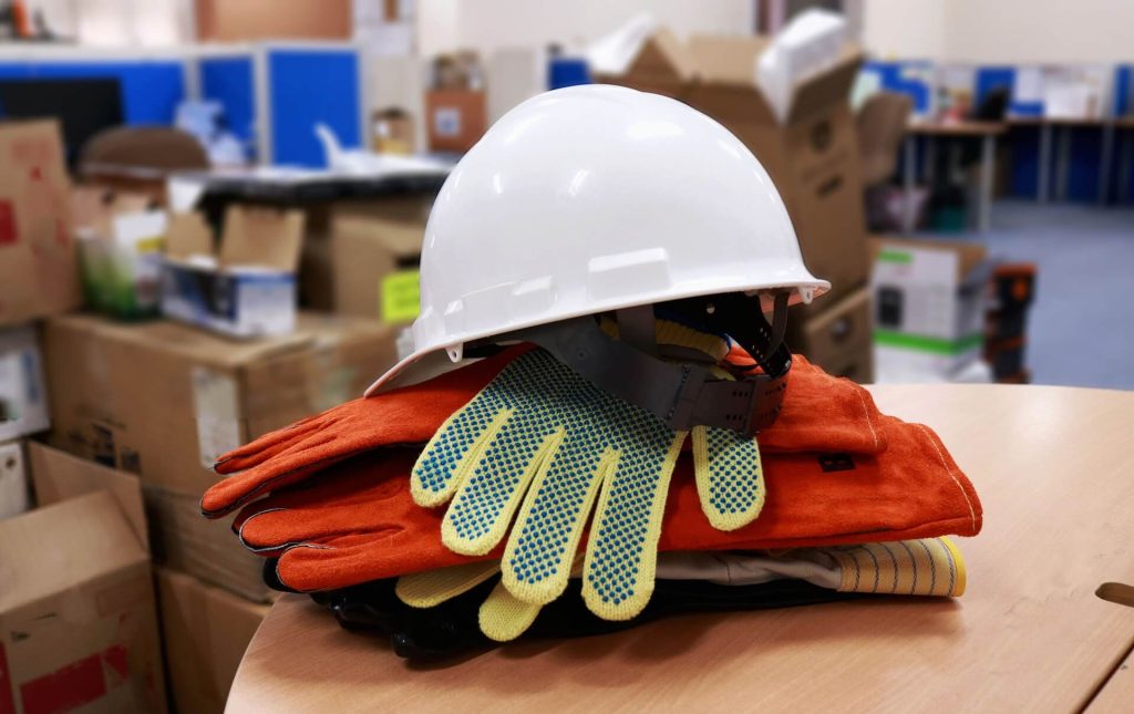 Construction safety hard hat gloves