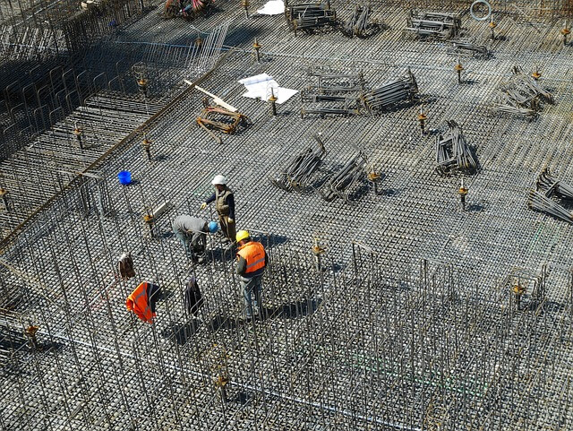 construction site framework piling