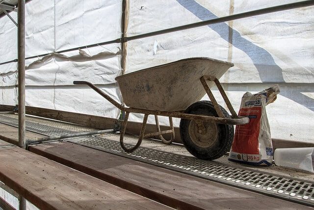construction site wheelbarrow
